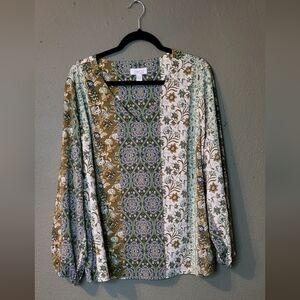 D&Co Womans Neutral Tones Bohemian Top